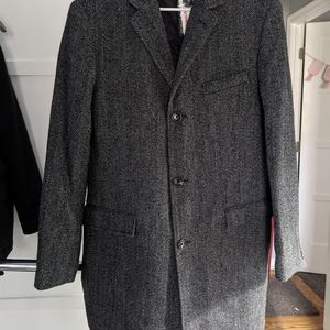 JCrew Topcoat 40R Charcoal Herringbone